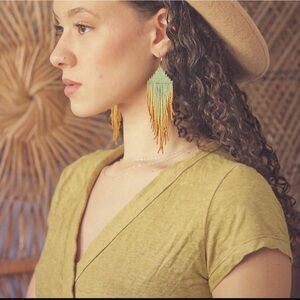 Elegant Beaded Fringe Earrings -